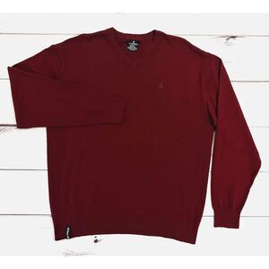 VTG Y2K Akademiks Men's V-Neck Sweater Maroon 2XL HIP HOP Pullover